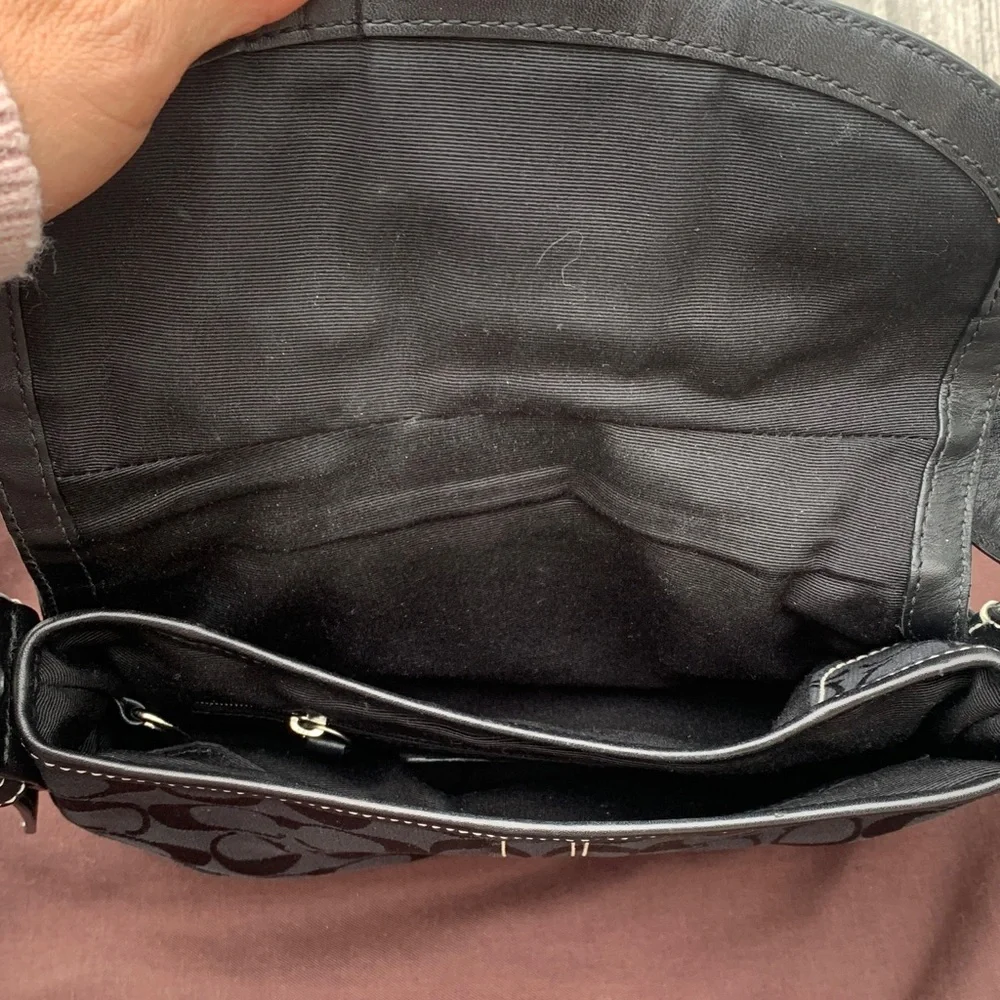 Coach Black Shoulder Bag with Silver Accents - Picture 3 of 9